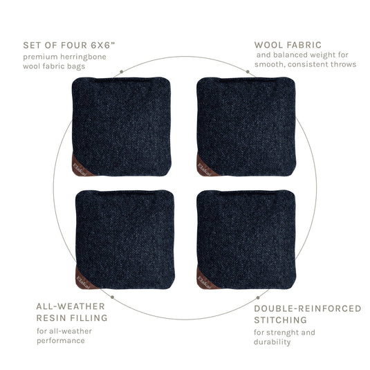 6-in Herringbone Cornhole Bags | Premium All-Weather Collection