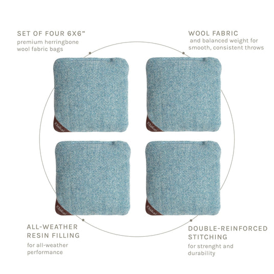 6-in Herringbone Cornhole Bags | Premium All-Weather Collection