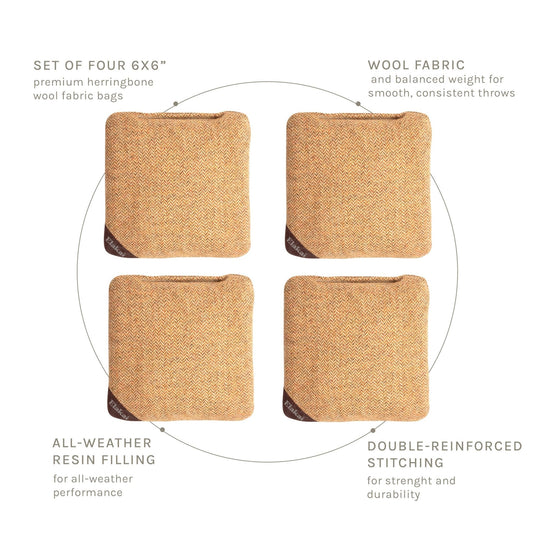 6-in Herringbone Cornhole Bags | Premium All-Weather Collection