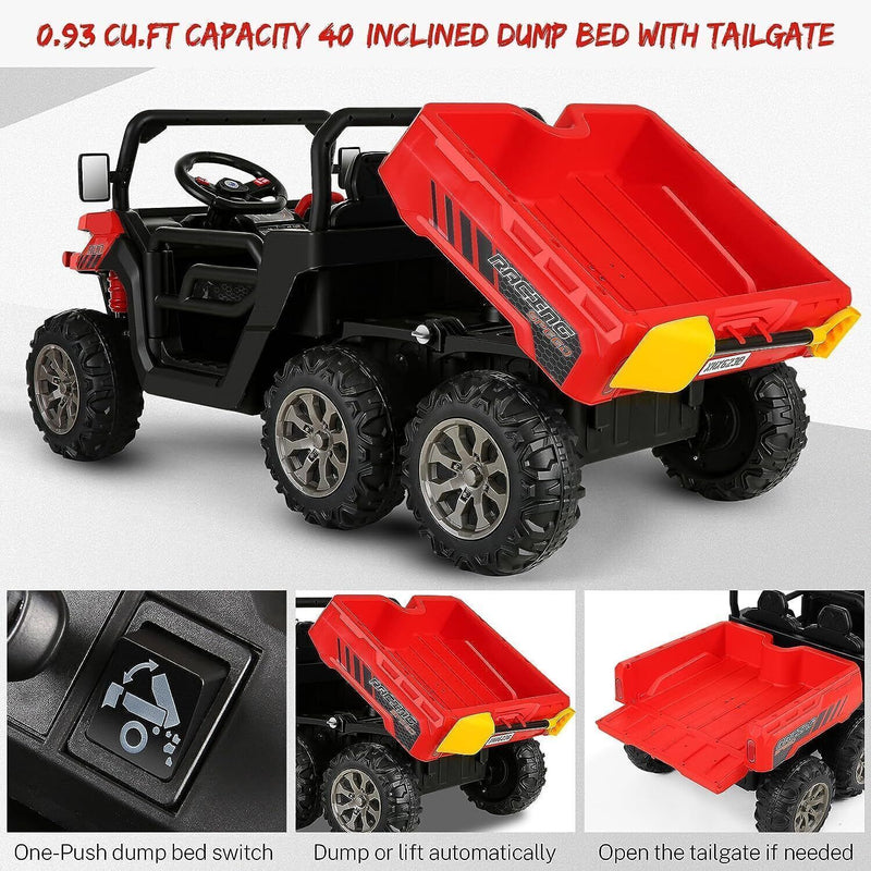 Load image into Gallery viewer, 6-Wheel 24V Ride-On Truck with Remote Control and Dump Truck Feature - 2 Seater, 300W Power - US Model
