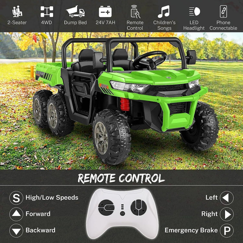 Load image into Gallery viewer, 2-Seater 4WD UTV Ride-On Car for Kids with Remote Control, LED Lights, and MP3 Player - 24V 300W
