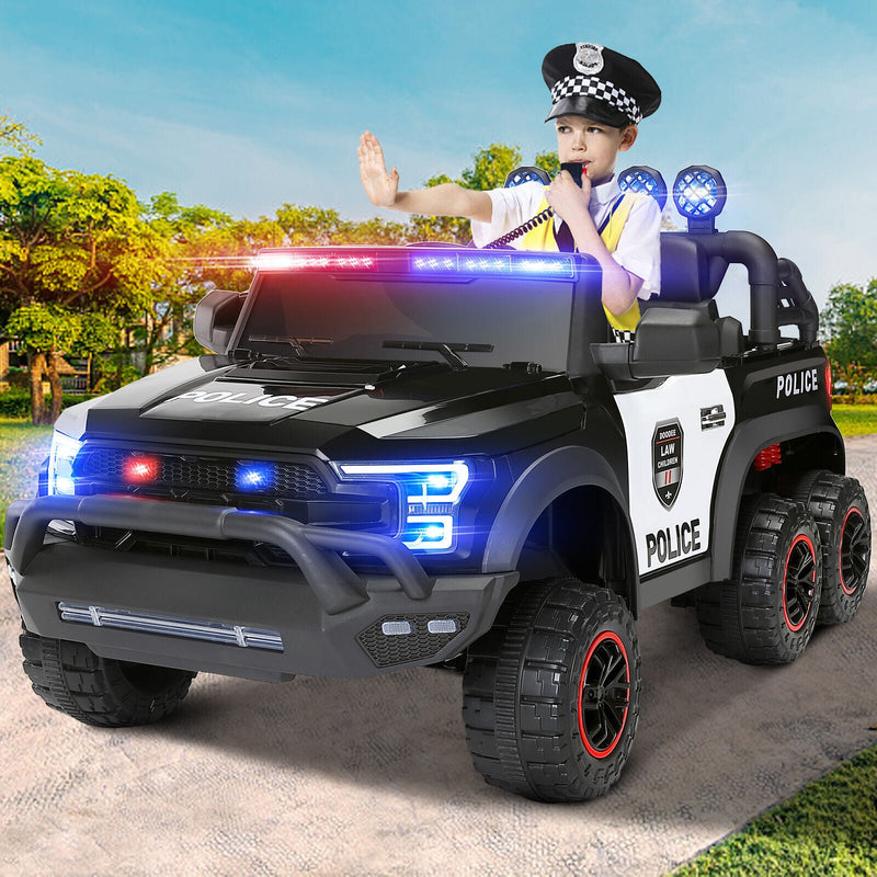 Load image into Gallery viewer, 6-Wheel Electric Police Car for Kids with RC, LED Lights, and Intercom
