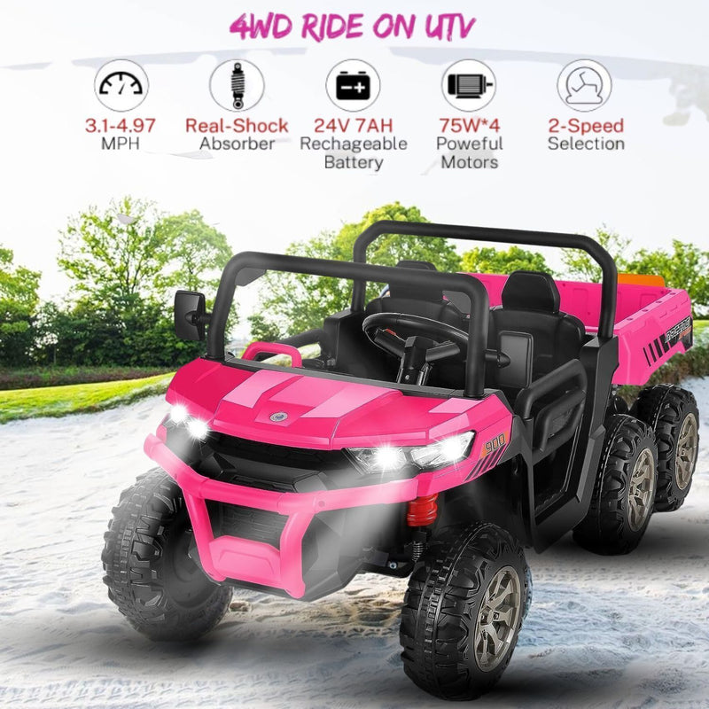 Load image into Gallery viewer, 2-Seater 4WD UTV Ride-On Car for Kids with Remote Control, LED Lights, and MP3 Player - 24V 300W
