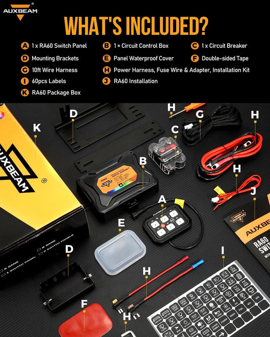 RGB Series 6/8/12 Gang LED Switch Panel,Off Road Light Controller