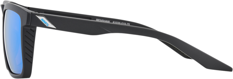 Load image into Gallery viewer, 100% Renshaw Sunglasses - Matte Black - HiPER Blue Mirror 60021-00001
