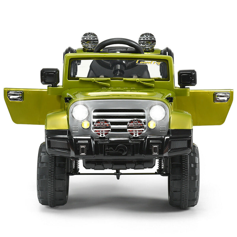 Load image into Gallery viewer, 12V Electric Ride-On Truck for Kids in Green, Black, or Camouflage

