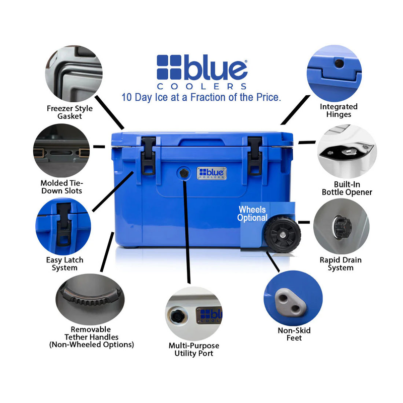 Load image into Gallery viewer, 60 Quart Ice Vault Roto-Molded Cooler with Wheels
