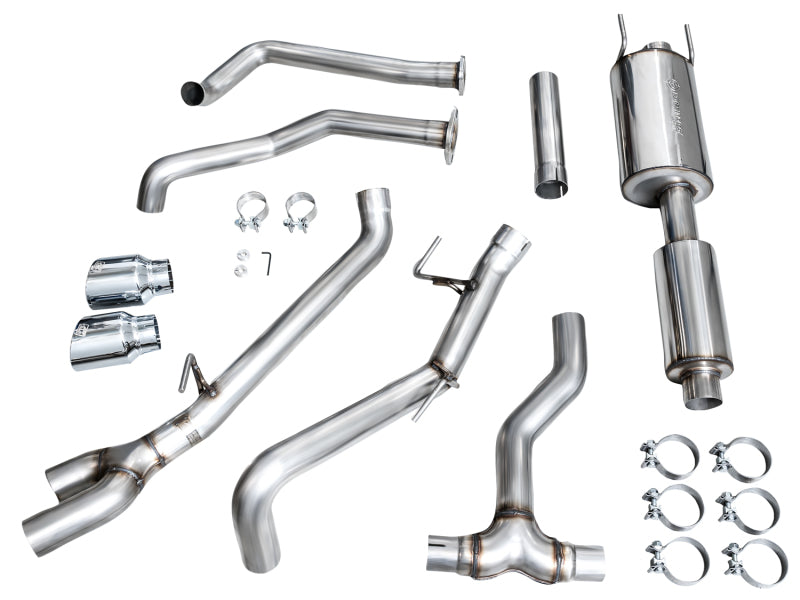 Load image into Gallery viewer, AWE 0FG Exhaust for 3rd Gen Toyota Tundra - Dual Chrome Silver Tips
