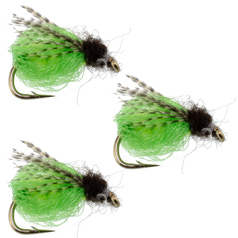 Load image into Gallery viewer, 3 Pack LaFontaine Bright Green Deep Sparkle Caddis Pupa - Hook Size 16
