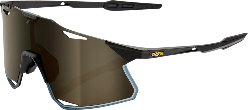 Load image into Gallery viewer, 100% Hypercraft Sunglasses - Matte Black - Gold Mirror Lens 60000-00001
