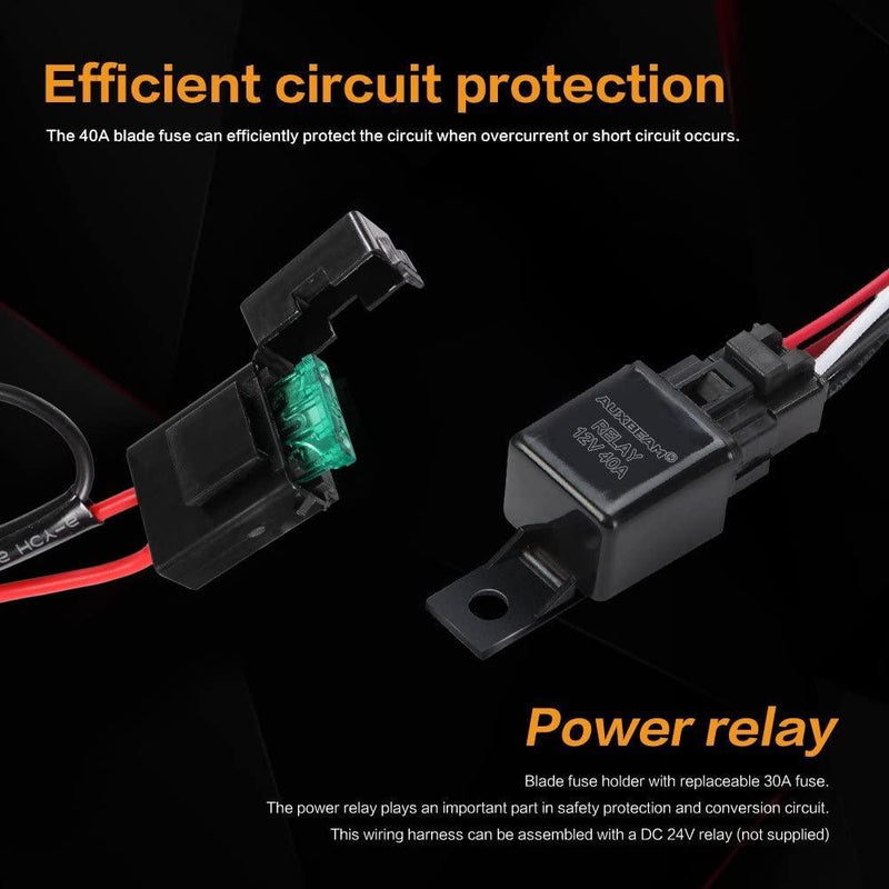 Load image into Gallery viewer, (2 Lead) LED Light Bar Wiring Harness Kit with Fuse Relay ON/Off Switch for LED Off-Road Driving Work Light
