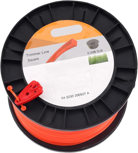 .095-Inch Square Grass Trimmer Line 3 Pound for Echo SRM235 SRM230 Stihl FS56RC FS55R Husqvarna 128LD Ryobi RY253SS String Trimmer