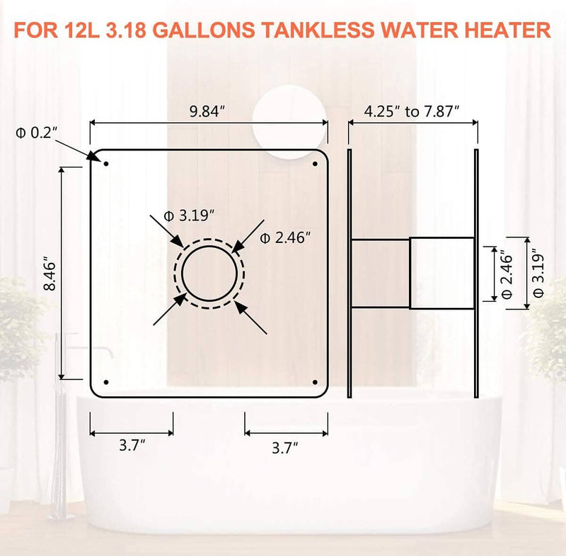 Load image into Gallery viewer, 3.18 GPM Indoor Propane Tankless Water Heater with Wall Thimble, White
