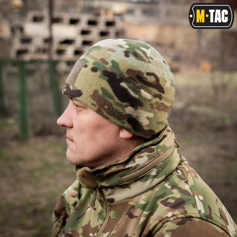 Load image into Gallery viewer, M-Tac Fleece Tactical Watch Cap Beanie With Patch Panel (270 g/m2)
