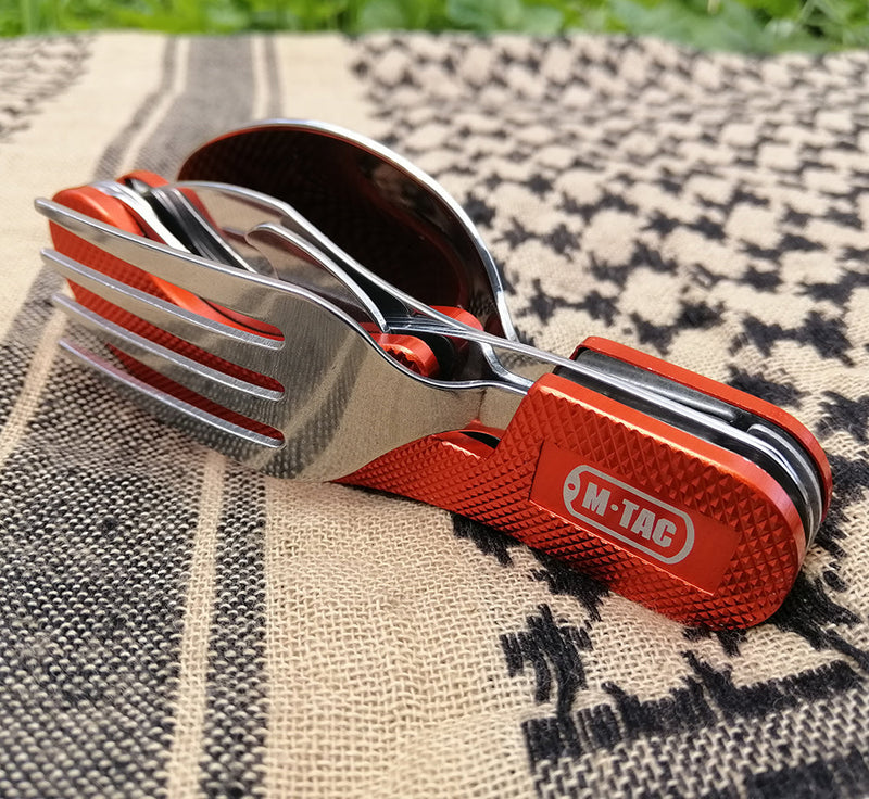 Load image into Gallery viewer, M-Tac Folding Two-Piece Cutlery Set
