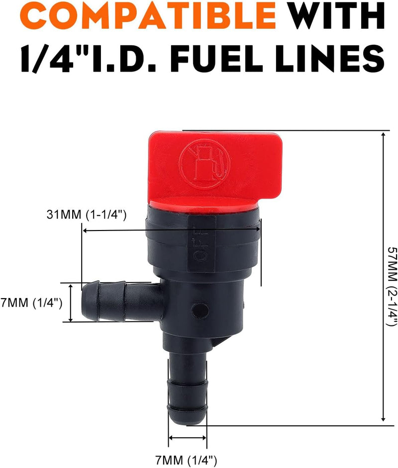 Load image into Gallery viewer, 10-Pack 494769 90 Degree 1/4 Inline Fuel Shut Off Valve for Briggs &amp; Stratton 698181 494539 697944 Tecumseh 35857 Mower Generator Pressure Washer
