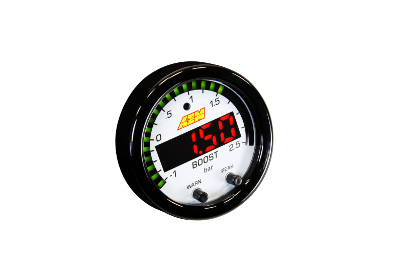 Load image into Gallery viewer, AEM Electronics X-Series Boost Pressure Gauge -30inHg-35psi / -1-2.5bar. Black Bezel &amp;
