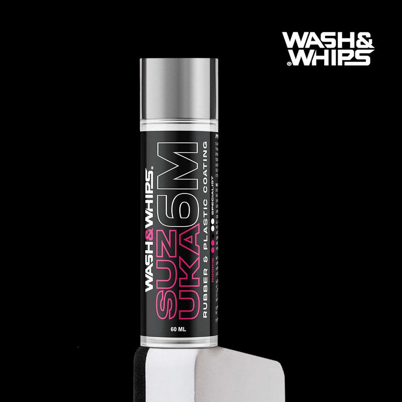 Load image into Gallery viewer, WASH&amp;WHIPS Suzuka 6M Rubber &amp; Plastic Coating for Cars, Restores and Brings Back Black - Concentrated Formula Non-Greasy, 60ml
