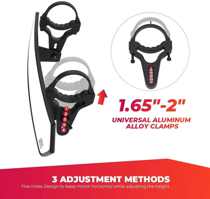 Load image into Gallery viewer, UTV Adjustable Rear View Mirror &amp; Side Mirrors for 1.75"-2" Round Tube
