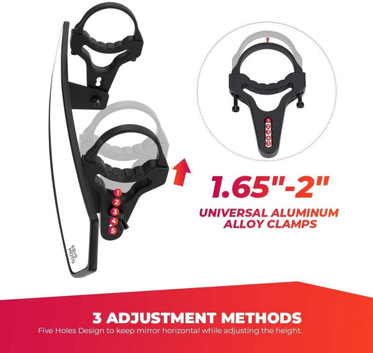 UTV 1.65"-2" Rear View Mirror &1.75"-2" LED Side Mirror