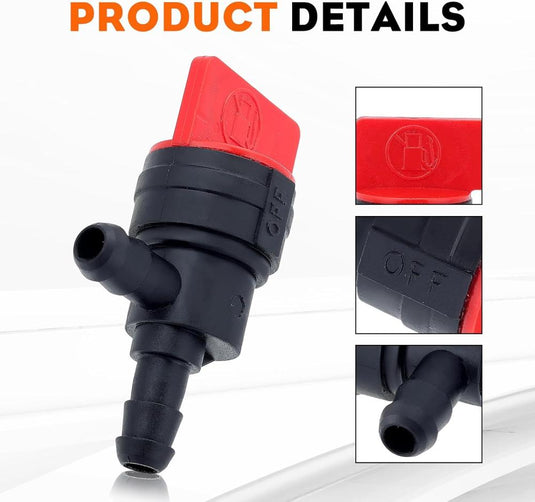 10-Pack 494769 90 Degree 1/4 Inline Fuel Shut Off Valve for Briggs & Stratton 698181 494539 697944 Tecumseh 35857 Mower Generator Pressure Washer