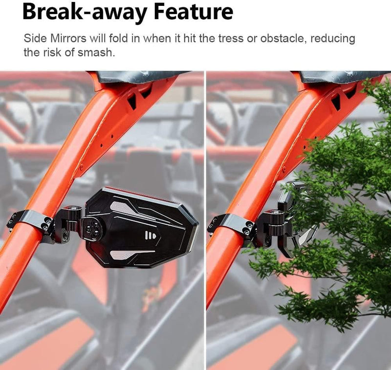 Load image into Gallery viewer, UTV Rear View Side Mirrors for Can Am Maverick X3/ RZR w/ 1.75"-2" roll bar (1 pair)
