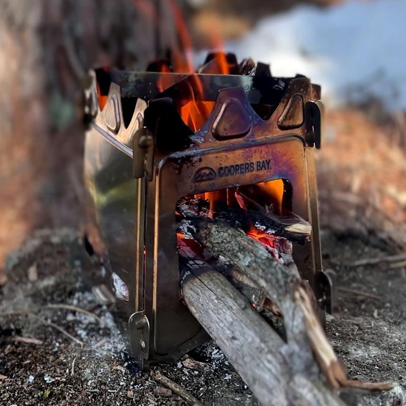 Load image into Gallery viewer, Hiker Twig Stove and Ferro Firestarting Package - Choice or Stainless Steel or Titanium
