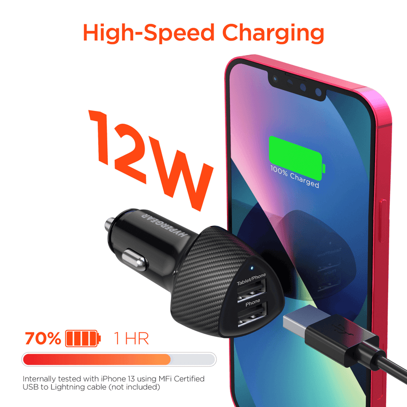 Load image into Gallery viewer, HyperGear SpeedBoost 12W USB + 5W USB Car Charger

