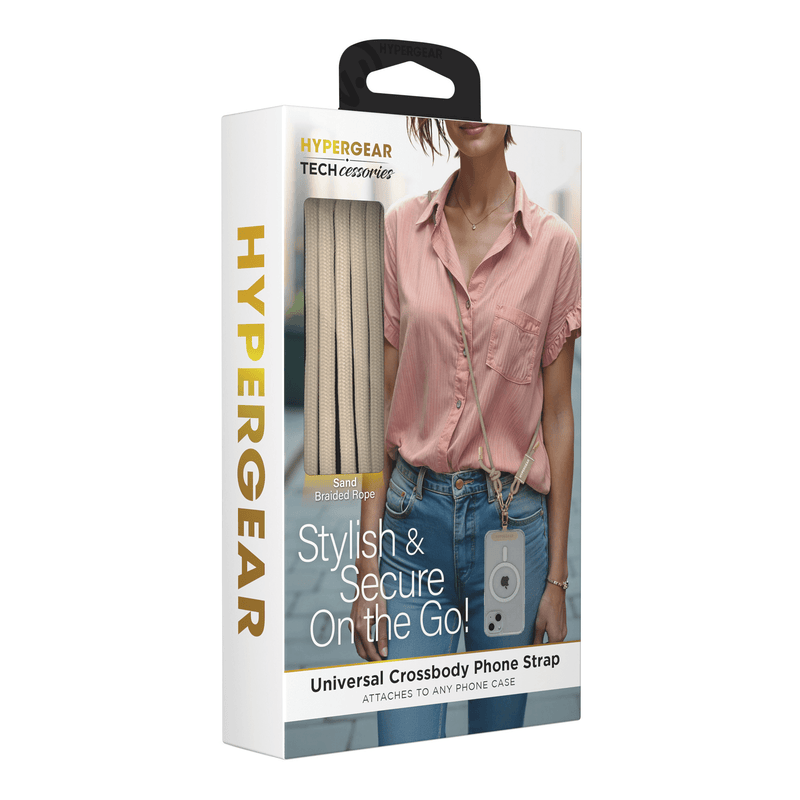 Load image into Gallery viewer, HyperGear TECHcessories Sand Braided Rope Universal Crossbody Phone Strap
