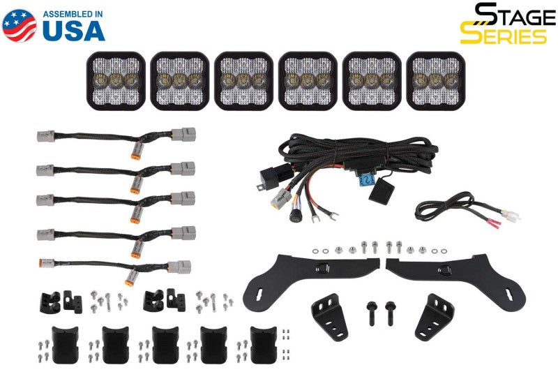 Load image into Gallery viewer, Diode Dynamics 17-20 Ford Raptor SS5 Grille CrossLink Lightbar Kit - Yellow Pro Combo
