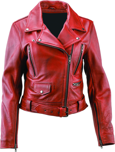 Kuryakyn Leather By River Road Arabian Spice Leather Jacket Red Womens - Medium