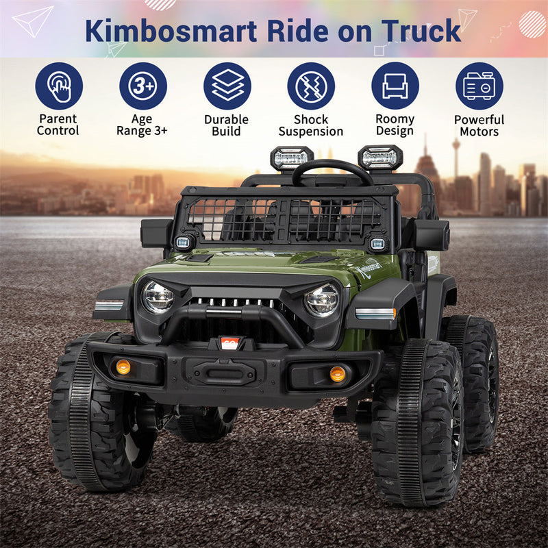 Load image into Gallery viewer, Kimbosmart 24V Electric Battery-Powered Children&#39;s Ride-On Vehicle Truck Featuring LED Lights, MP3 Player, and Bluetooth Connectivity
