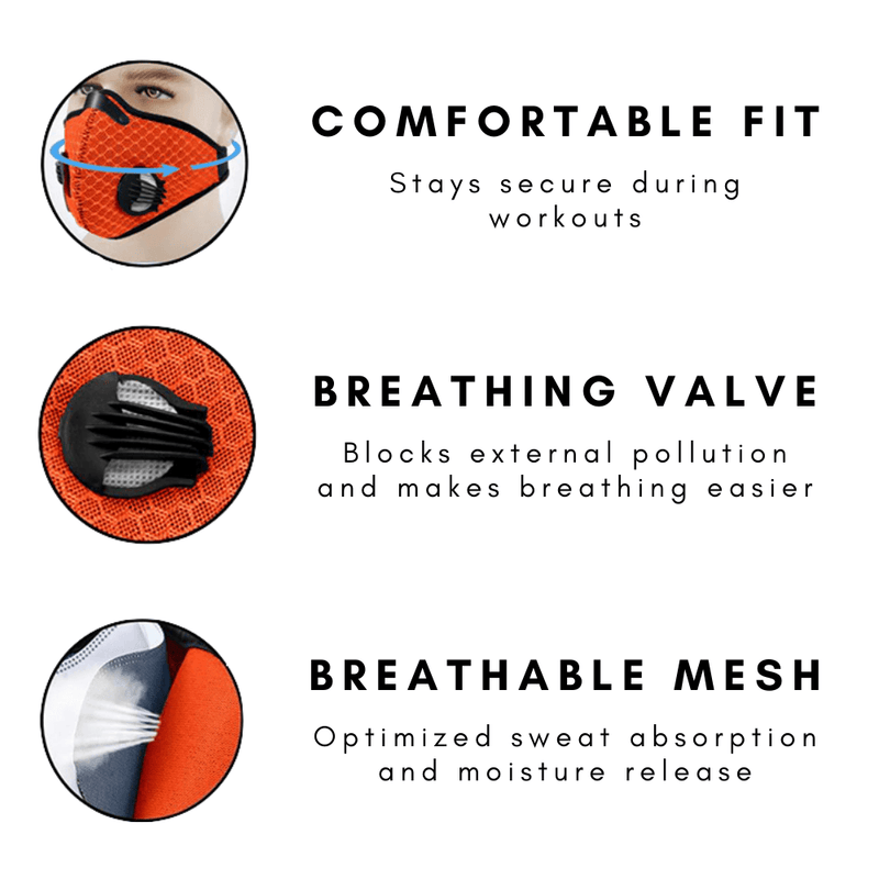 Load image into Gallery viewer, Performance Sports Face Mask with Activated Carbon Filter and Breathing Valves
