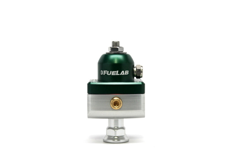 Load image into Gallery viewer, Fuelab 575 Carb Adjustable Mini FPR Blocking 1-3 PSI (1) -6AN In (2) -6AN Out - Green
