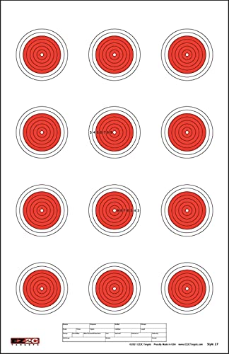Load image into Gallery viewer, 25 EZ2C Targets Style 27/RD10: Small-bore 50ft Paper Shooting Target 11"x17" USA MADE Pad of 25
