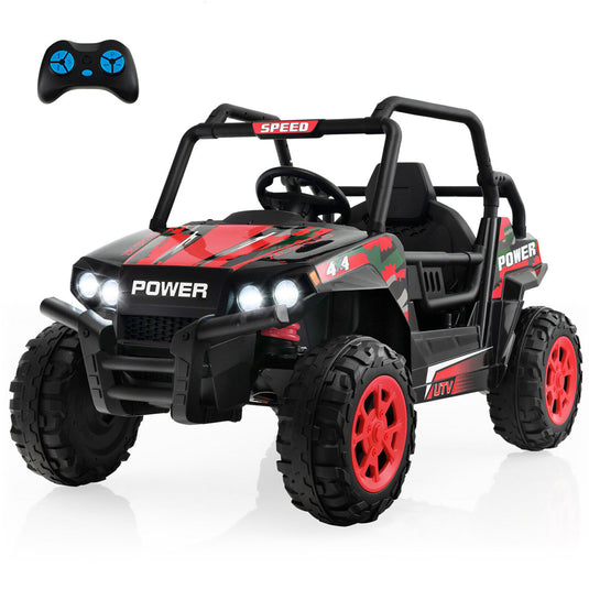 Electric Off-Road UTV for Kids with Remote Control, LED Lights, and Music - 12V