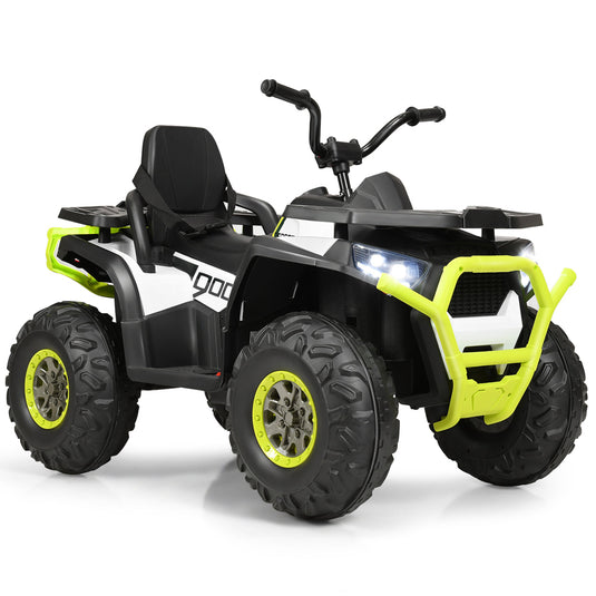 Electric Kids Ride On ATV 4-Wheeler Quad with LED Lights in Black/Red/White