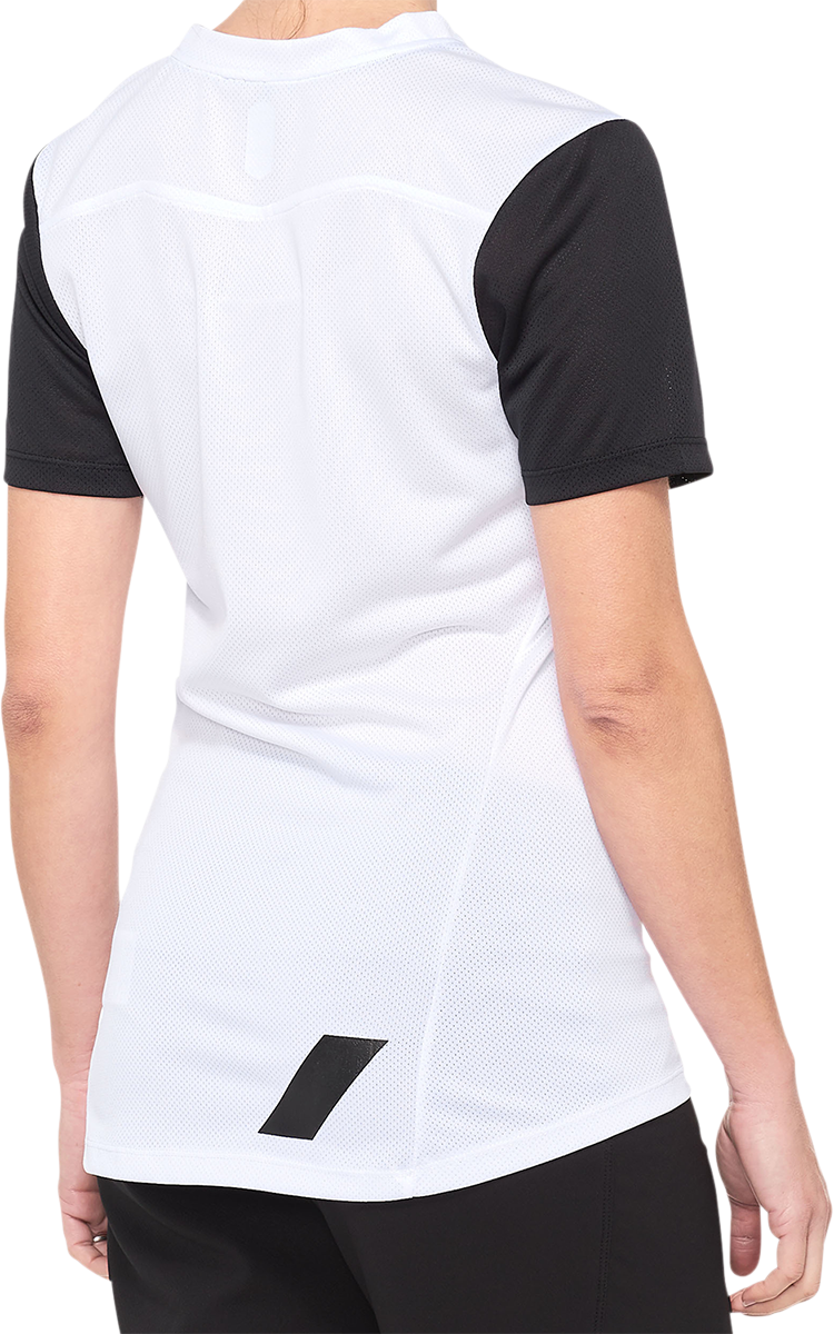 Load image into Gallery viewer, 100% Women&#39;s Ridecamp Jersey - Short-Sleeve - White/Black - Large 40035-00008
