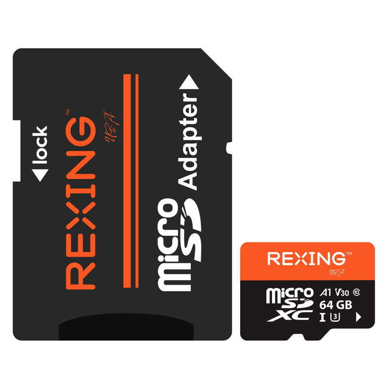 Load image into Gallery viewer, REXING microSDXC UHS-3 4K Full HD Video High Speed Transfer Monitoring SD Card with Adapter for Dash Cams, Surveillance System, Security Camera, &amp; Body Cam
