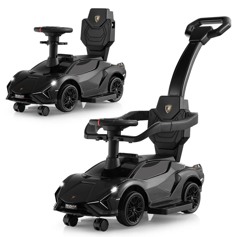 Load image into Gallery viewer, Licensed Lamborghini 3-in-1 Push Car with USB Port for Toddlers: Ride On, Walk, and Stroll in Style!
