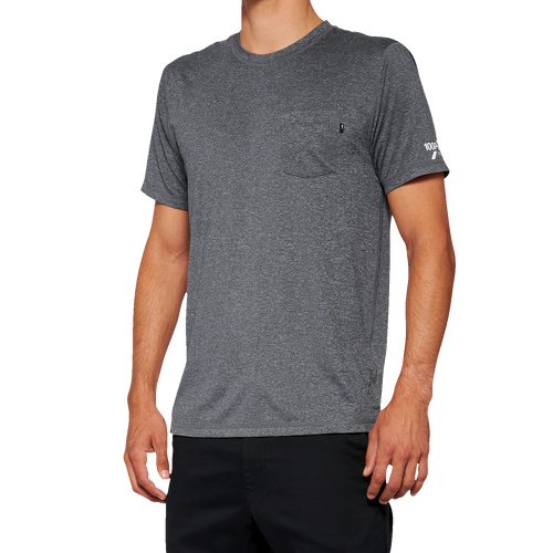 100% Mission Athletic T-Shirt - Charcoal - Large 20014-00012