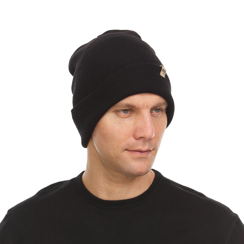 Load image into Gallery viewer, 100% Merino Wool Knit Cuff Beanie- Midweight

