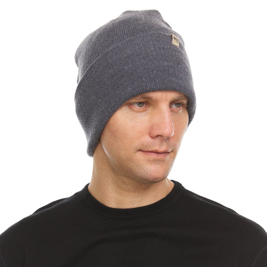100% Merino Wool Knit Cuff Beanie- Midweight
