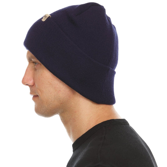100% Merino Wool Knit Cuff Beanie- Midweight