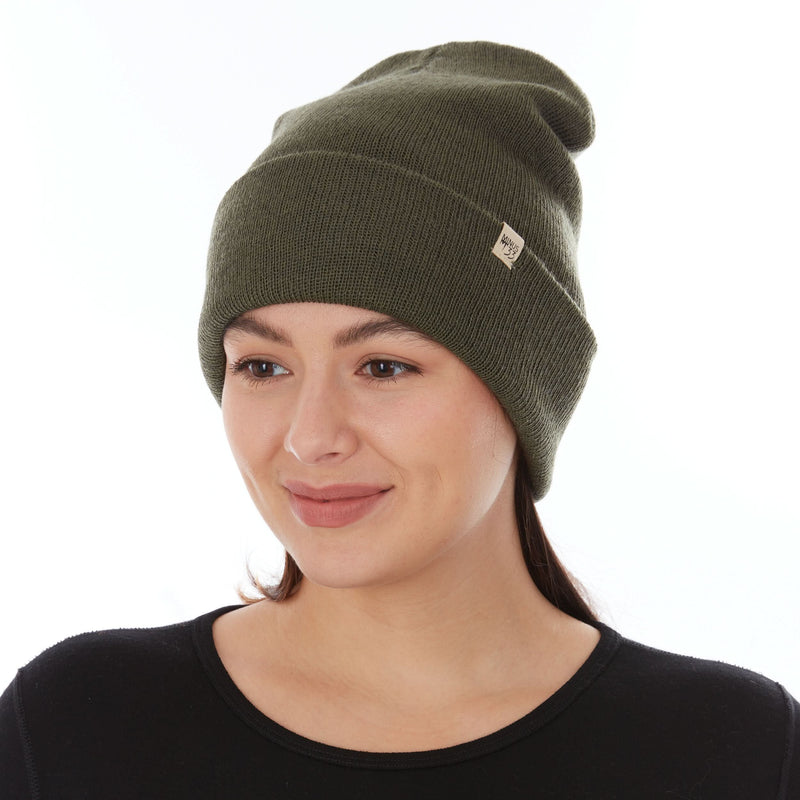 Load image into Gallery viewer, 100% Merino Wool Knit Cuff Beanie- Midweight
