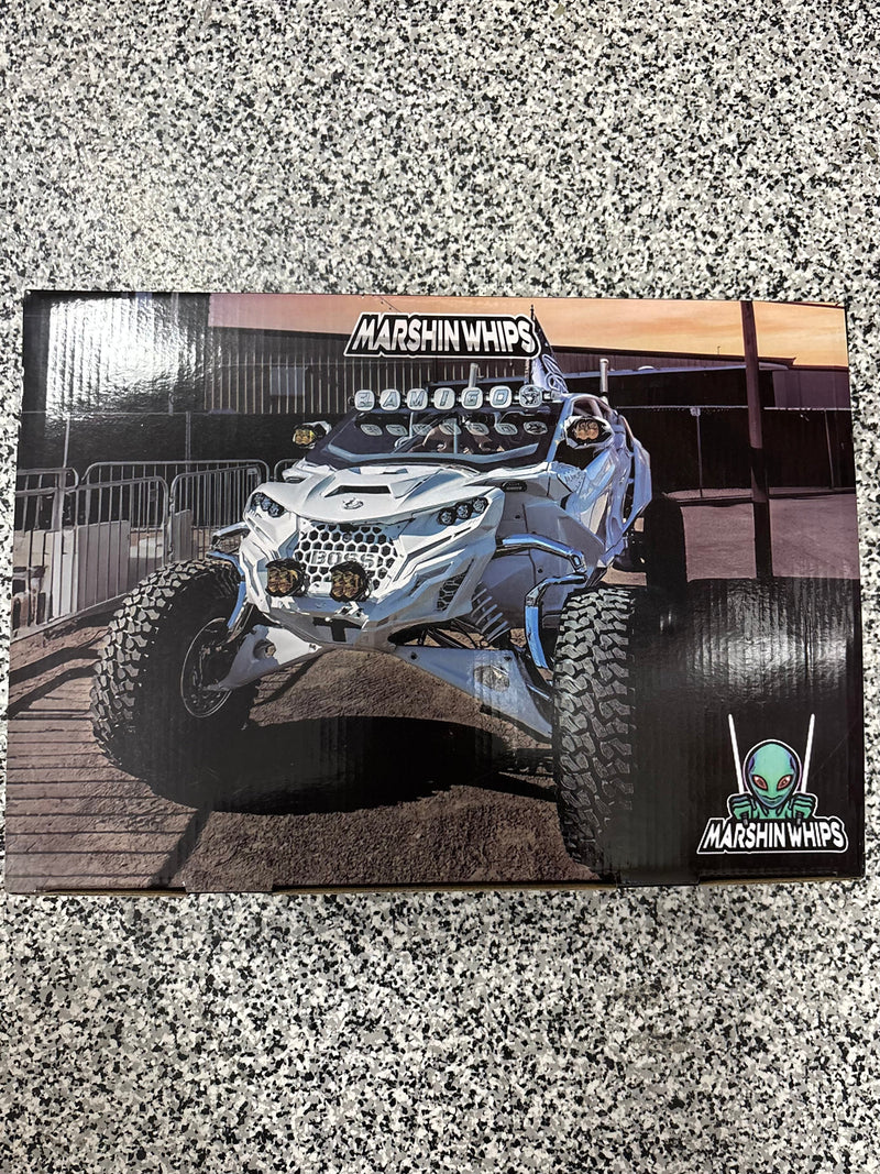 Load image into Gallery viewer, Marshin Whips Can-Am Maverick R RGBW LED Fang Lights | Bluetooth &amp; Chasing Patterns
