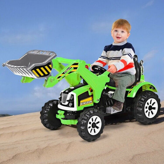 66 lbs Durable 12V Battery-Powered Kids Ride-On Dumper Truck in Green