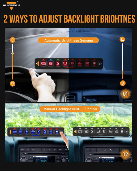 AS-R80 RGB Slim Switch Panel, Toggle/ Momentary/ Pulsed Mode Supported(One-Sided Outlet)