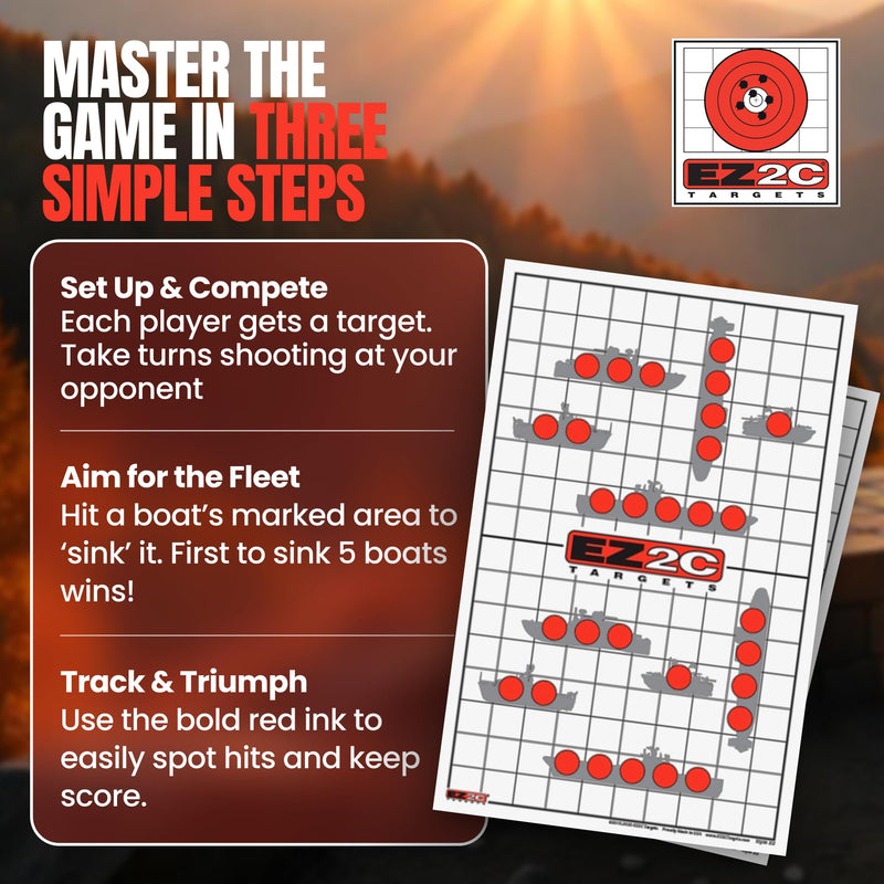 Load image into Gallery viewer, EZ2C Four Fun Game Styles: Paper Targets Shooting Range 11"x17" USA MADE
