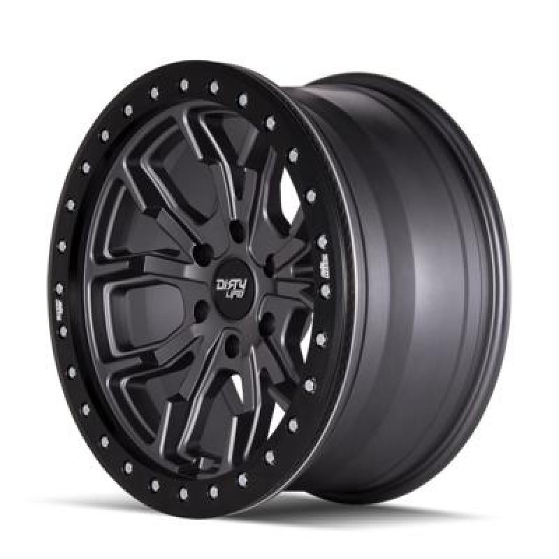 Load image into Gallery viewer, Dirty Life 9303 DT-1 17x9/5x127 BP/-12mm Offset/78.1mm Hub Matte Gunmetal Wheel - Simulated Rashring
